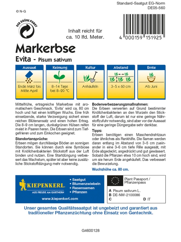 KIEPENKERL Markerbsensamen „Evita“ 4 KIEPENKERL Markerbsensamen „Evita“ – Bild 2