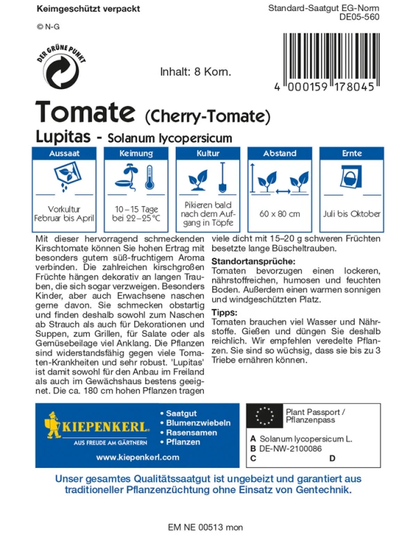 KIEPENKERL Snack-Tomatensamen „Lupitas F1“ 4 KIEPENKERL Snack-Tomatensamen „Lupitas F1“ – Bild 2