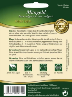 QUEDLINBURGER Blatt-Mangoldsamen „Bright Lights“ 13 QUEDLINBURGER Blatt-Mangoldsamen „Bright Lights“ -Blumen Risse Verkaufsladen 290032 4050422200324 RS20Mangold20Bright20Lights 800x800