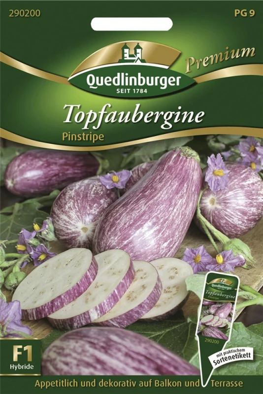 QUEDLINBURGER Auberginensamen „Pinstripe F1“ 3 QUEDLINBURGER Auberginensamen „Pinstripe F1“