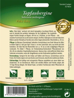 QUEDLINBURGER Auberginensamen „Patio Baby“ -Blumen Risse Verkaufsladen 290202 4050422902020 RS 800x800