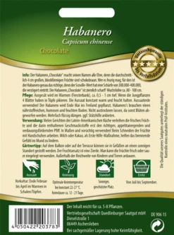 QUEDLINBURGER Habanerosamen „Chocolate“ -Blumen Risse Verkaufsladen 290378 4050422203783 RS20Habanero20Chocolate 800x800