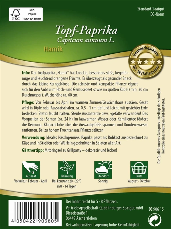 QUEDLINBURGER Snackpaprikasamen „Hamik“ 4 QUEDLINBURGER Snackpaprikasamen „Hamik“ – Bild 2