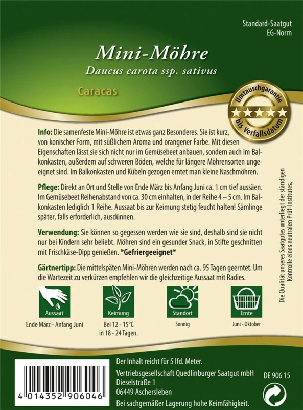 QUEDLINBURGER Möhrensamen „Caracas“ 4 QUEDLINBURGER Möhrensamen „Caracas“ – Bild 2