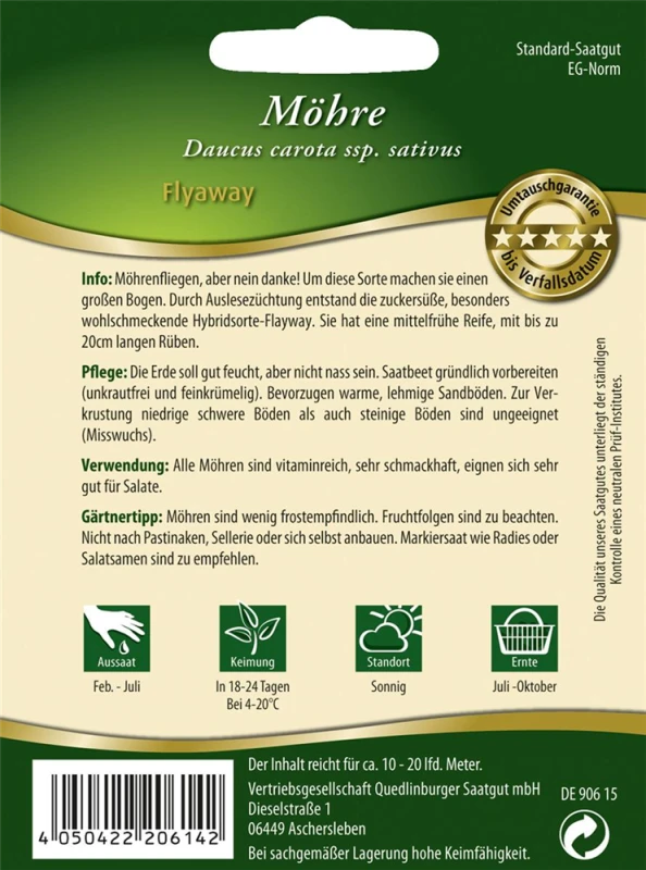QUEDLINBURGER Möhrensamen „Flyaway F1“ 4 QUEDLINBURGER Möhrensamen „Flyaway F1“ – Bild 2