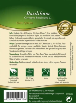 QUEDLINBURGER Thai-Basilikum-Samen „Siam Queen“ 7 QUEDLINBURGER Thai-Basilikum-Samen „Siam Queen“ -Blumen Risse Verkaufsladen 290913 4050422209136 RS20Basilikum20Thai 20Siam20Queen 800x800