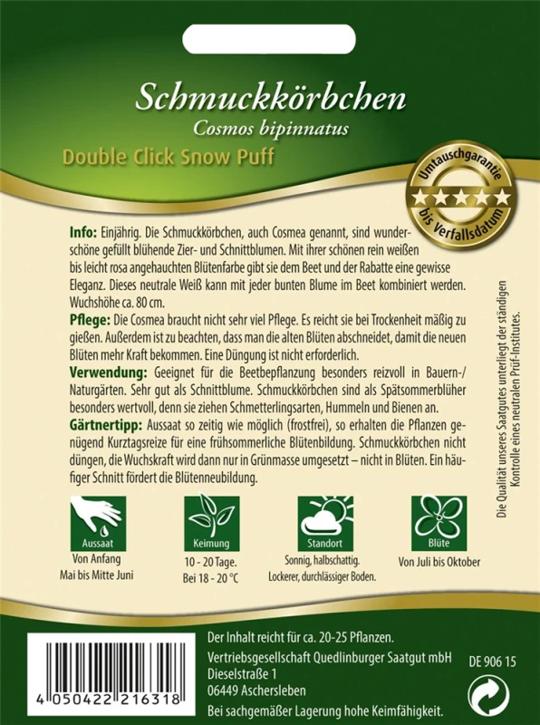 QUEDLINBURGER Schmuckkörbchensamen „Double Click Snow Puff“ 4 QUEDLINBURGER Schmuckkörbchensamen „Double Click Snow Puff“ – Bild 2
