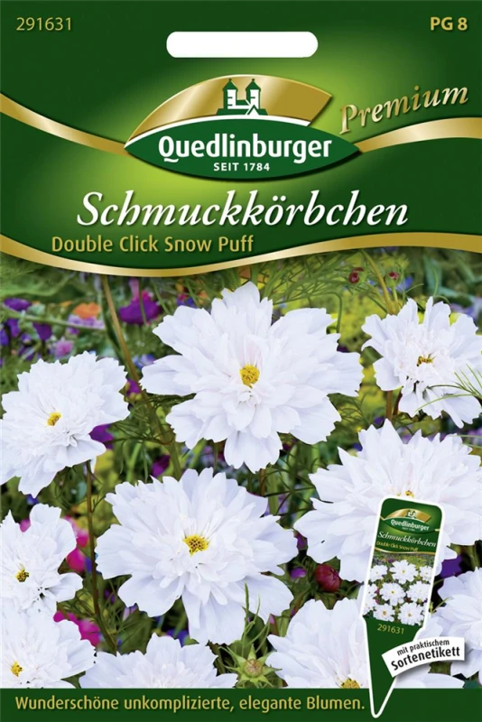 QUEDLINBURGER Schmuckkörbchensamen „Double Click Snow Puff“ 3 QUEDLINBURGER Schmuckkörbchensamen „Double Click Snow Puff“