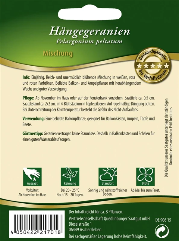 QUEDLINBURGER Hängegeraniensamen 4 QUEDLINBURGER Hängegeraniensamen – Bild 2