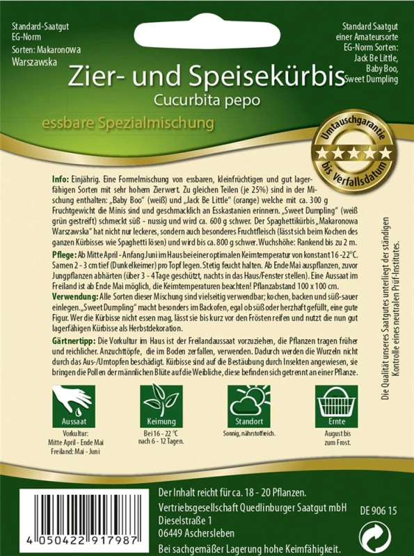 QUEDLINBURGER Kürbissamen 4 QUEDLINBURGER Kürbissamen – Bild 2