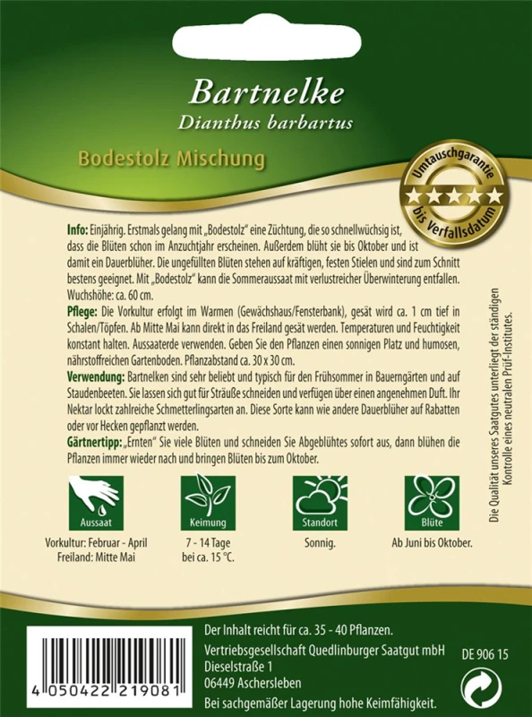 QUEDLINBURGER Bartnelkensamen „Bodestolz“ 4 QUEDLINBURGER Bartnelkensamen „Bodestolz“ – Bild 2