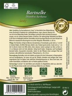 QUEDLINBURGER Bartnelkensamen „Sooty“ 7 QUEDLINBURGER Bartnelkensamen „Sooty“ -Blumen Risse Verkaufsladen 291909 4050422919097 Bartnelke20Sooty RS 800x800