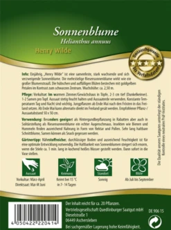 QUEDLINBURGER Sonnenblumensamen „Henry Wilde“ 7 QUEDLINBURGER Sonnenblumensamen „Henry Wilde“ -Blumen Risse Verkaufsladen 292041 4050422220414 RS20Sonnenblumen20Henry20Wilde 800x800