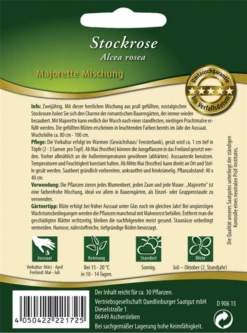 QUEDLINBURGER Stockrosensamen „Majorette“ 7 QUEDLINBURGER Stockrosensamen „Majorette“ -Blumen Risse Verkaufsladen 292172 4050422221725 RS20Stockrosen20Majorette20Mischung 800x800
