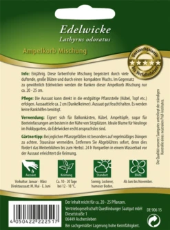 QUEDLINBURGER Gartenwickensamen „Ampelkorb Mischung“ 7 QUEDLINBURGER Gartenwickensamen „Ampelkorb Mischung“ -Blumen Risse Verkaufsladen 292251 4050422222517 RS20Wicken20Edel Ampelkorb20Mischung 800x800