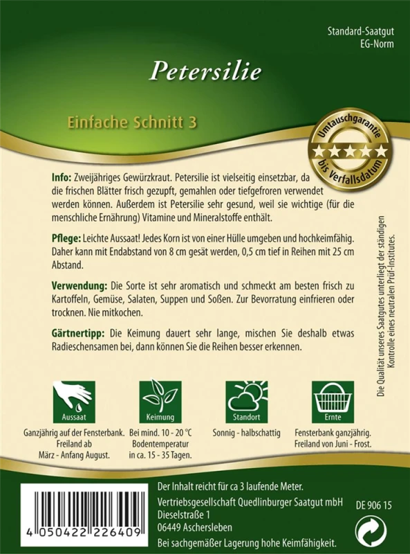QUEDLINBURGER Petersiliensamen „Einfache Schnitt“ 4 QUEDLINBURGER Petersiliensamen „Einfache Schnitt“ – Bild 2