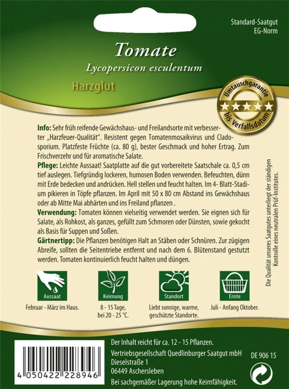 QUEDLINBURGER Tomatensamen „Harzglut F1“ 3 QUEDLINBURGER Tomatensamen „Harzglut F1“