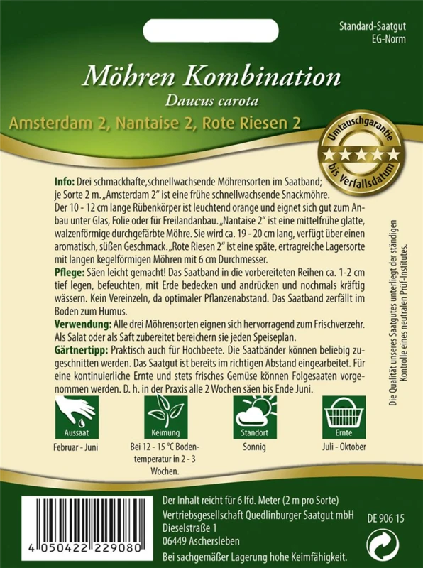 QUEDLINBURGER Möhren Kombination-Samen 4 QUEDLINBURGER Möhren Kombination-Samen – Bild 2