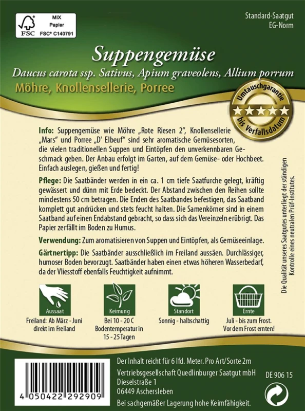 QUEDLINBURGER Suppengemüsesamen 3 QUEDLINBURGER Suppengemüsesamen – Bild 2