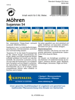 KIEPENKERL Möhrensamen „Sugarsnax 54“ -Blumen Risse Verkaufsladen 3005 RS 800x800