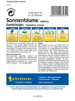 KIEPENKERL Sonnenblumensamen „Samtkönigin“ -Blumen Risse Verkaufsladen 3579 RS 800x800