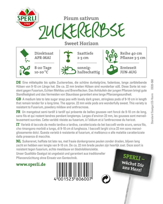 SPERLI Zuckererbsensamen „Sweet Horizon“ 4 SPERLI Zuckererbsensamen „Sweet Horizon“ – Bild 2