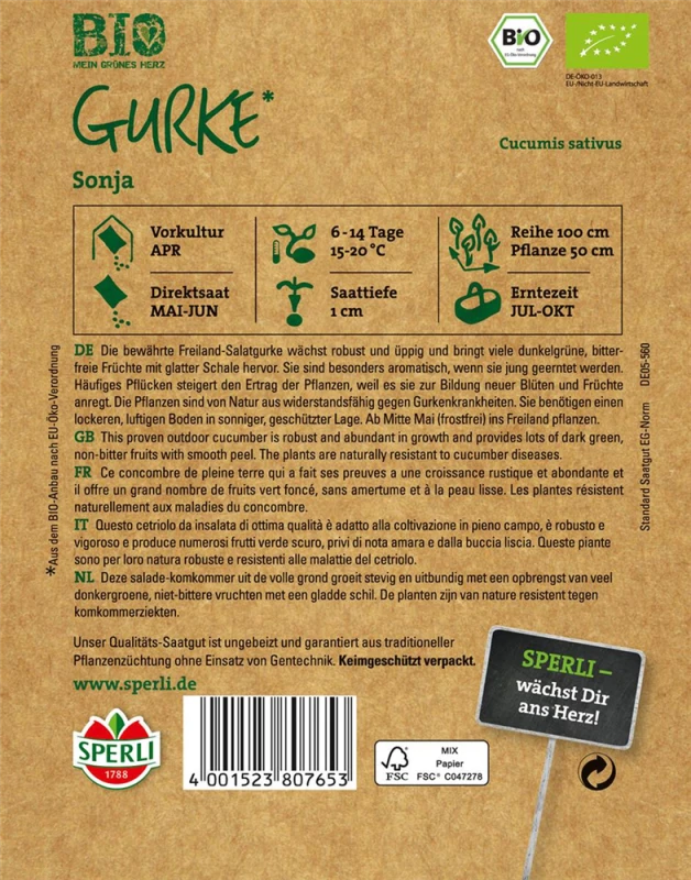 SPERLI Gurkensamen 4 SPERLI Gurkensamen – Bild 2
