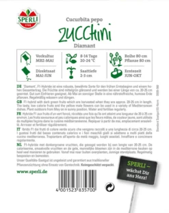 SPERLI Zucchinisamen „Diamant F1“ 7 SPERLI Zucchinisamen „Diamant F1“ -Blumen Risse Verkaufsladen 83570 RS 800x800