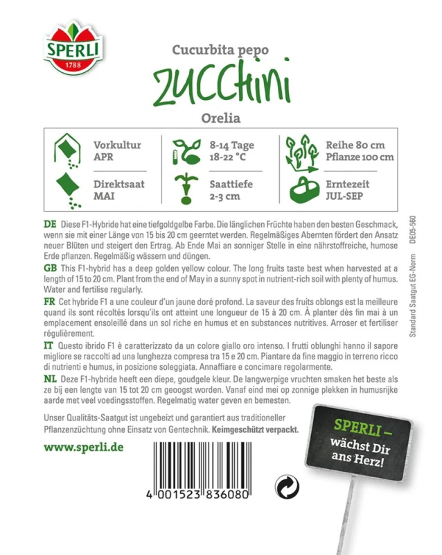SPERLI Zucchinisamen „Orelia“ 4 SPERLI Zucchinisamen „Orelia“ – Bild 2