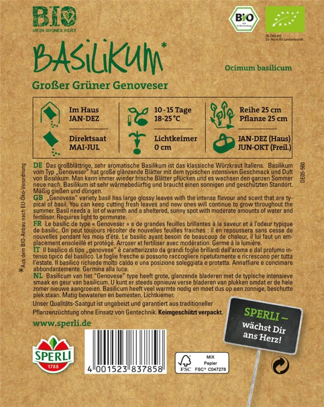 SPERLI Garten-Basilikumsamen „Genoveser“ 5 SPERLI Garten-Basilikumsamen „Genoveser“ – Bild 3